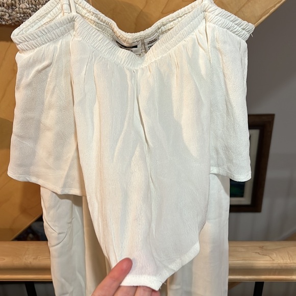 White spaghetti strap ruched waist romper - Picture 5 of 7